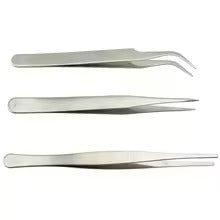 3 Pcs Stainless Steel Electronic Tweezers Set