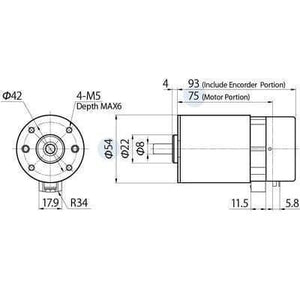 Nisca Servo Dc Motor With Encoder Nf5475e Dc 24v To 38v And 3500 To 5000rpm