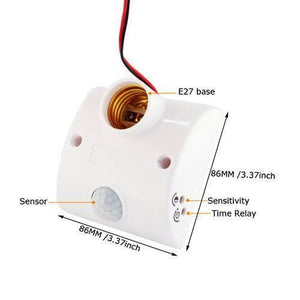 Pir Infrared Motion Sensor Led Lamp Wall Mounted Bulb Holder E27 Ac220v