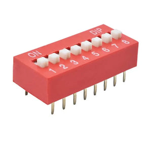 8-position Dip Switch – Slide Type, Pcb Mount, 8-bit Manual Address Switch