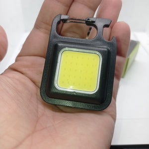 Portable COB Flashlight - Emergency Light with Rechargeable Keychain - Durable Plastic Casing