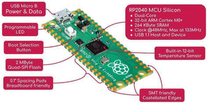 Pre Soldered Raspberry Pi Pico Rp2040 Microcontroller With Usb Cable