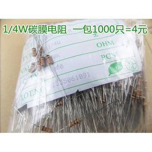 1000 Pcs Of 1/4 Watt, Quarter Watt ,0.25w 5% Resistor