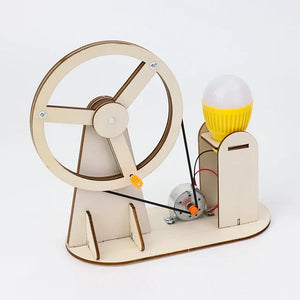 Wooden Hand Generator Kids Science STEM DIY Technology STEAM Physics Kit Education