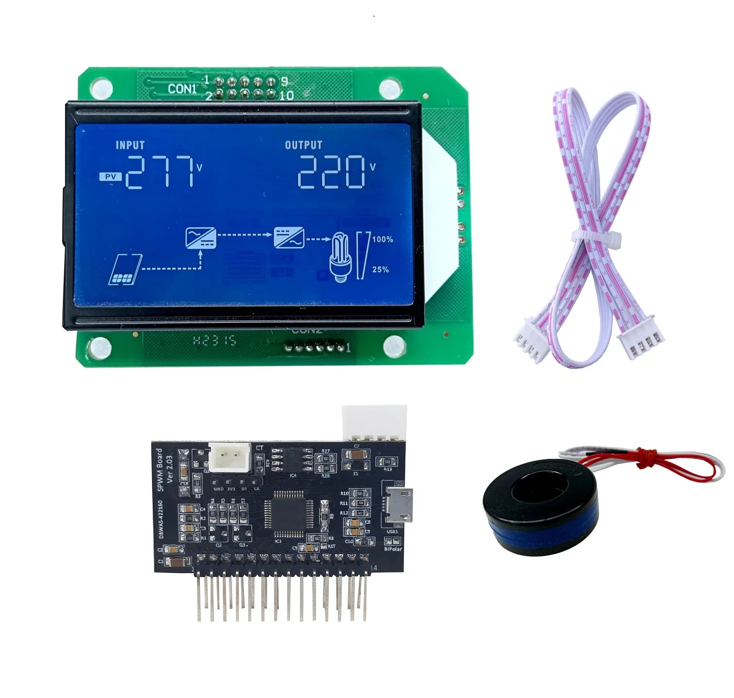 STM Sinewave Inverter Drive Module (Grid Sharing) + CT + Hybrid Style Display Board IDM-7