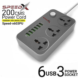 High Quality 3 Power Socket 6 Usb Ports Extension Power Lead Wire Cable Board