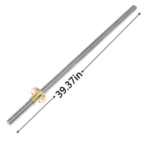T8 T8x2 Lead Screw 1000mm 8mm Pitch 2mm Lead 2mm Stainless Steel Lead Screw Rod With Copper Nut Acme Thread For 3d Printer And Cnc Machine z Axis