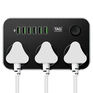 High Quality 3 Power Socket 6 Usb Ports Extension Power Lead Wire Cable Board