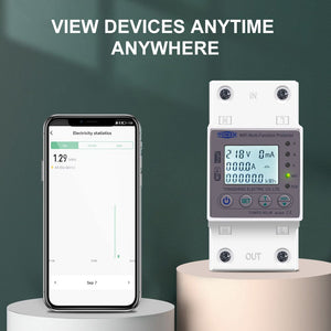 Tomzn 63a Wifi Smart Switch Tuya Energy Meter Kwh Metering Circuit Breaker Timer With Voltage Current And Leakage Protection