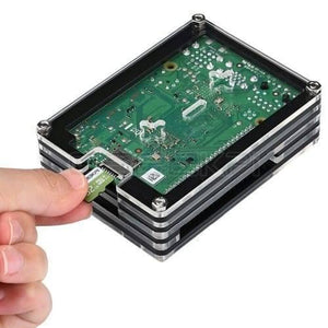 Transparent Acrylic Case For Raspberry Pi 4b With Cooling Fan And Heat Sink Clear And Black Case