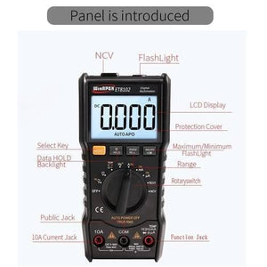 Et8102 True Rms Digital Display Pocket Size Multimeter 1000v 10a Voltmeter Ammeter