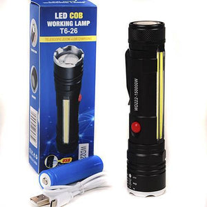 Usb Rechargeable Zoomable Led Flashlight Camping Torch Lamp T6-26 Usb Charge