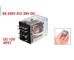 Uxcell HH54P DC 12V Coil 14-Pin Power Relay 4P2T with base| Digilog.pk