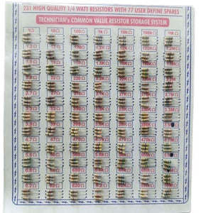 231 Pcs Mix Resistor 1/4 Watt With 77 User Define Spares