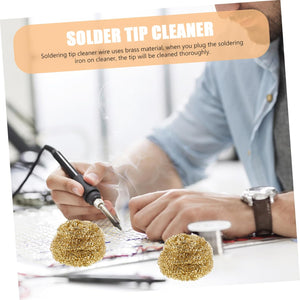 Brass Wire Sponge Soldering Iron Tip Cleaner with Metal Tin Box
