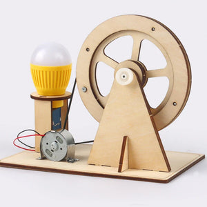 Wooden Hand Generator Kids Science STEM DIY Technology STEAM Physics Kit Education
