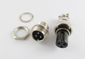 Xlr 3 Pin Cable Connector 16mm Chassis Mount 3pin Plug Adapter
