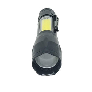 XPE COB LED Zoomable Battery Flashlight with Clip Mini Portable LED Torch