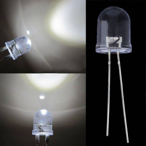 Large 10mm White Led Crystal