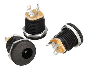 Dc-022 Dc Power Jack Pcb Mount Female Connector 3 Pin With Nut 5.5mm x 2.1mm