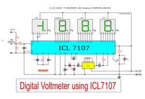 Simple Digital Voltmeter Ic Icl7107