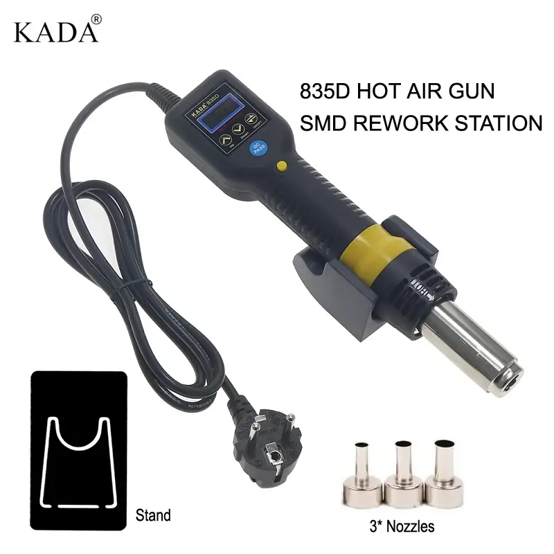 Kada 835d Hot Air Gun Smd Rework Station Thermo Control Anti Static Portable Smd Rework Station