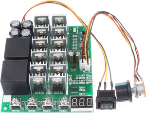 NOYITO PWM Motor Speed Controller 60A DC 10V-55V 12V 24V 36V 48V Digital Display 100A Max Brush DC Motor Controller - Third gear Forward Reverse Stop