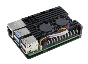 Raspberry Pi 5 Aluminum Heatsink Case with Dual Fan - Digilog.pk