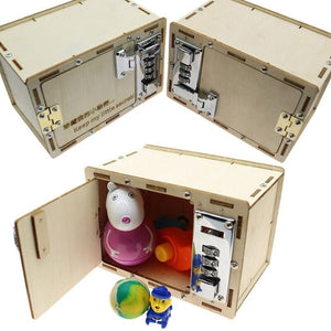 UnAssembled 3D Kids Wooden Lockbox Kit DIY Wooden