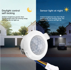 48.5mm Infrared Pir Motion Sensor Led Body Motion Sensor Adjustable Delay Ceiling Buckle Installation Automatic Sensor Light Switch