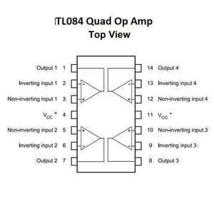 Tl084 Quad Operational Amplifier Ic
