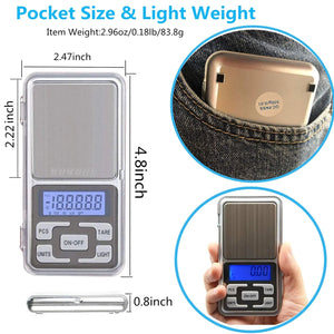 Digital Pocket Scales Gram Food Scale Kitchen Portable Scale Small Mini Cooking Scale Digital Weight Grams Capacity 200g