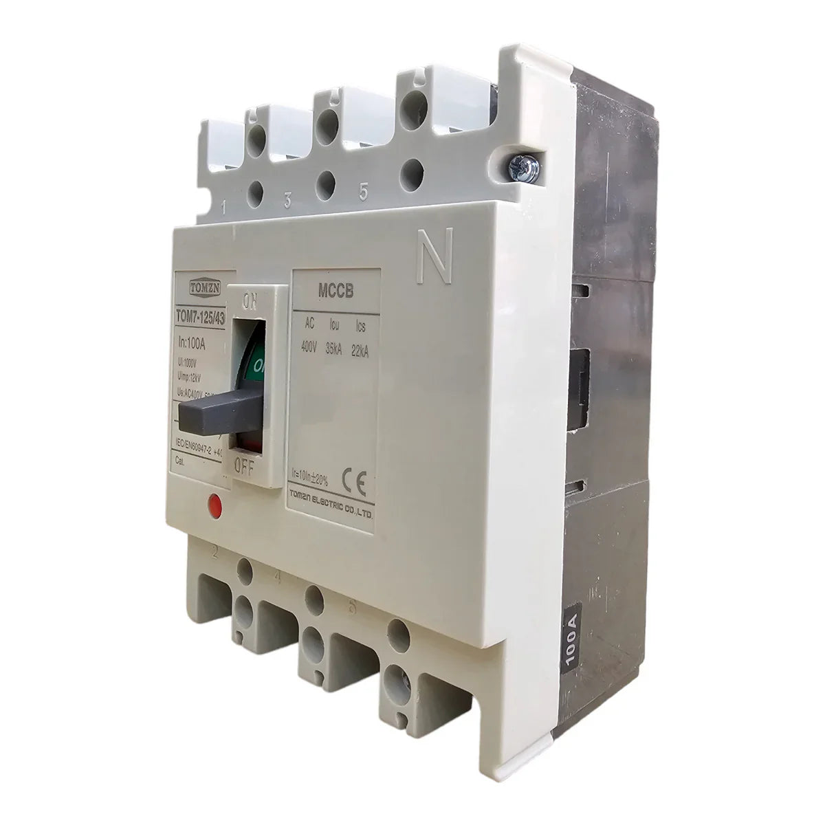 100a Tomzn Tom7-125/4300 Mccb 100a 4 Pole Circuit Breaker