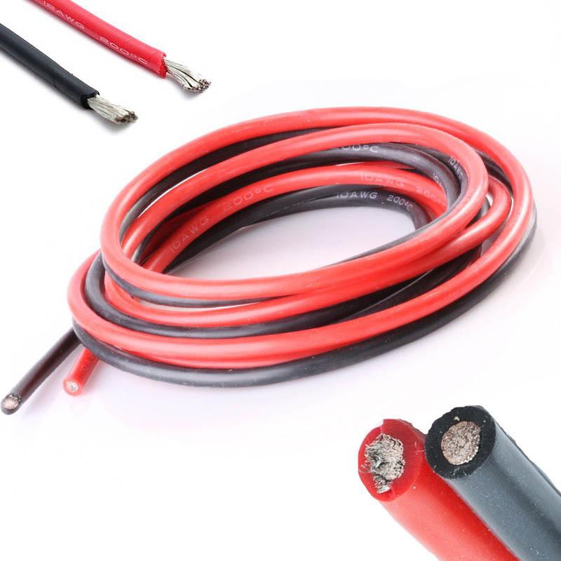 12awg High Quality And Temperature Silicone Soft Red And Black Wire 30cm (pair)