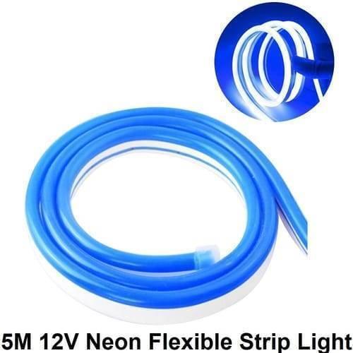 12v Neon Flexible Strip Light 1m Waterproof Smd 5050 Blue Rope String Silicone Lamp Outdoor Lighting