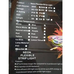 12v Neon Flexible Strip Light 1m Waterproof Smd 5050 Blue Rope String Silicone Lamp Outdoor Lighting