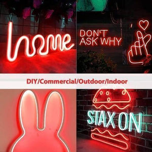 12v Red Neon Flexible Strip Light 1m Waterproof Smd 5050 Rope String Silicone Lamp Outdoor Lighting