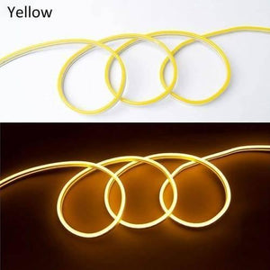 12v Yellow Neon Flexible Strip Light 1m Waterproof Smd 5050 Rope String Silicone Lamp Outdoor Lighting