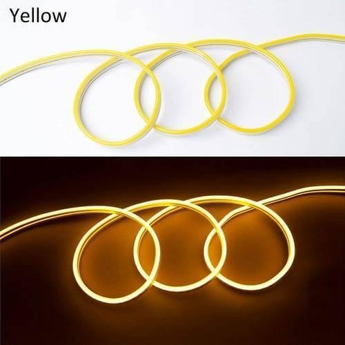 12v Yellow Neon Flexible Strip Light 1m Waterproof Smd 5050 Rope String Silicone Lamp Outdoor Lighting