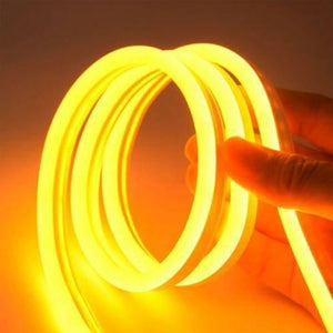 12v Yellow Neon Flexible Strip Light 1m Waterproof Smd 5050 Rope String Silicone Lamp Outdoor Lighting
