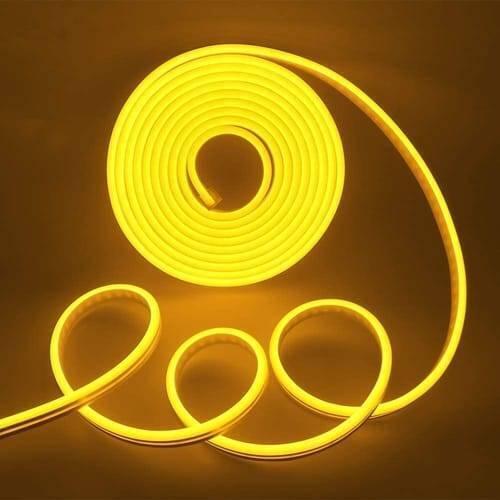 12v Yellow Neon Flexible Strip Light 1m Waterproof Smd 5050 Rope String Silicone Lamp Outdoor Lighting