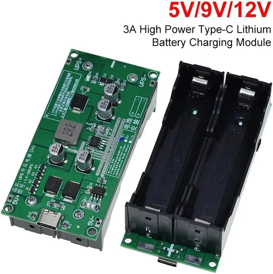 On Demand 15W 5V 3A 18650 Lithium Battery Charger DC-DC Step Up Booster UPS Uninterruptible Power Supply Converter Type C