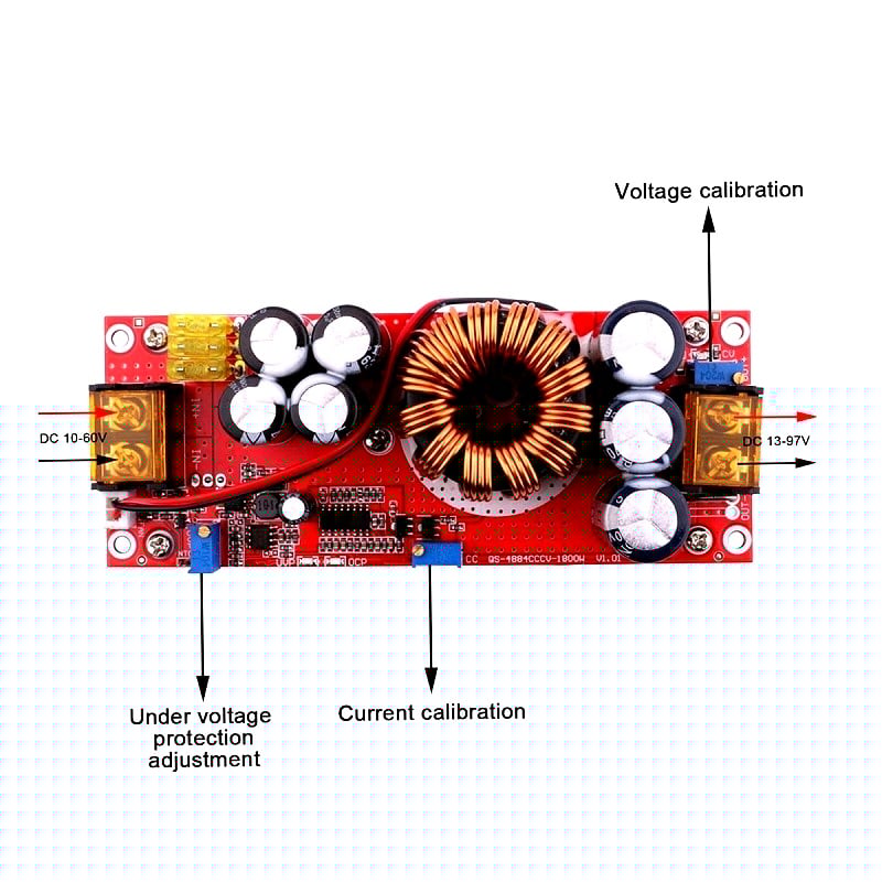 1800w 40a Dc To Dc Adjustable Constant Voltage And Current Power Supply Boost Converter Module