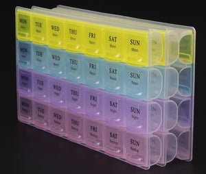 7 Days Weekly 28 Slots Travel Pill Box Organizer And Medicine Holder Case Medicine Organizer
