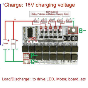 3.7v 18650 3s 4s 5s Bms 100a Bms Li-ion Lmo Ternary Lithium Battery Protection Circuit Board Balance Charging Module