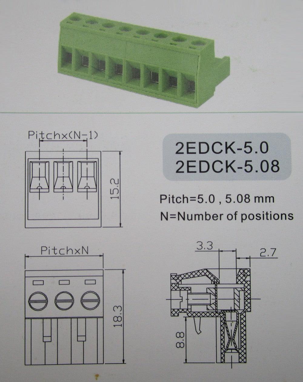 10 Pin Connector Pcb Mount Right Angle Bent Screw Terminal