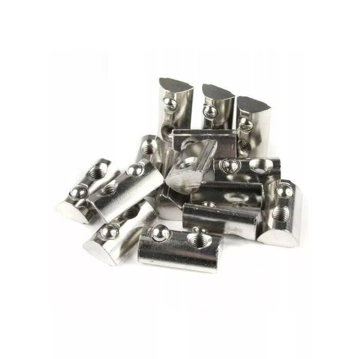 21mm x 13mm x 7mm M8 T Nut, Roll Ball Elastic Nuts For 4040