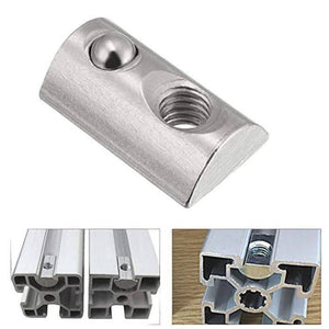 21mm x 13mm x 7mm M8 T Nut, Roll Ball Elastic Nuts For 4040