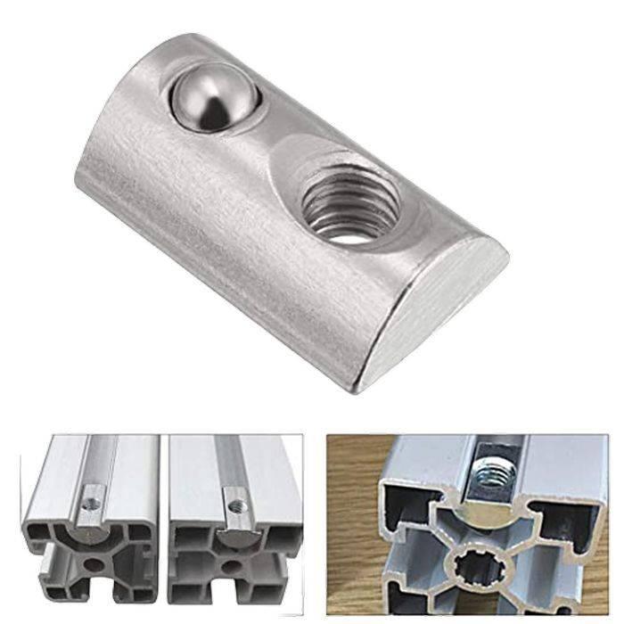 21mm x 13mm x 7mm M8 T Nut, Roll Ball Elastic Nuts For 4040