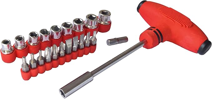 24pcs Set for Home, Office & Multi Purposes T Shape Screwdriver Socket & Bit Tool Kit